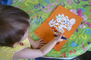 young child drawing